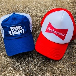 Bud light and Budweiser trucker hat lot.